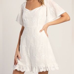 Lulu’s Floral White Mini Dress - XL